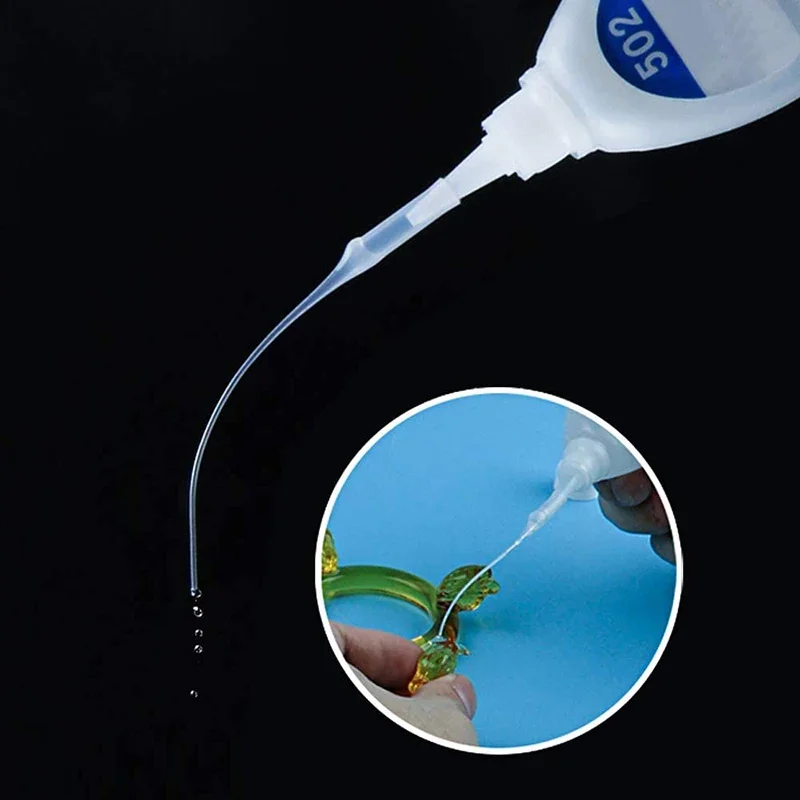 100Pcs Glue Micro-Tips Plastic Glue Bottle 502 Glue Rubber Hose Rubber Drip Tube Mouse Tail Dispensing Needle Dispensing Hose