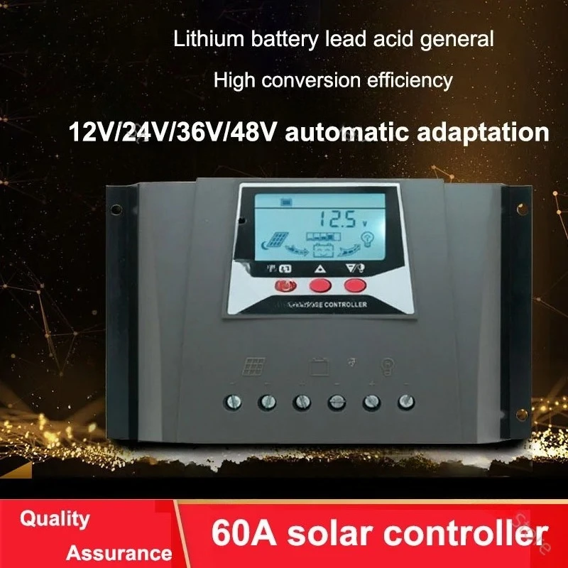 

for Solar Controller 60A 12V 24V 48V 60V 80V Automatic Universal Photovoltaic Panel Charger Iron LithiBattery Solar Regulator