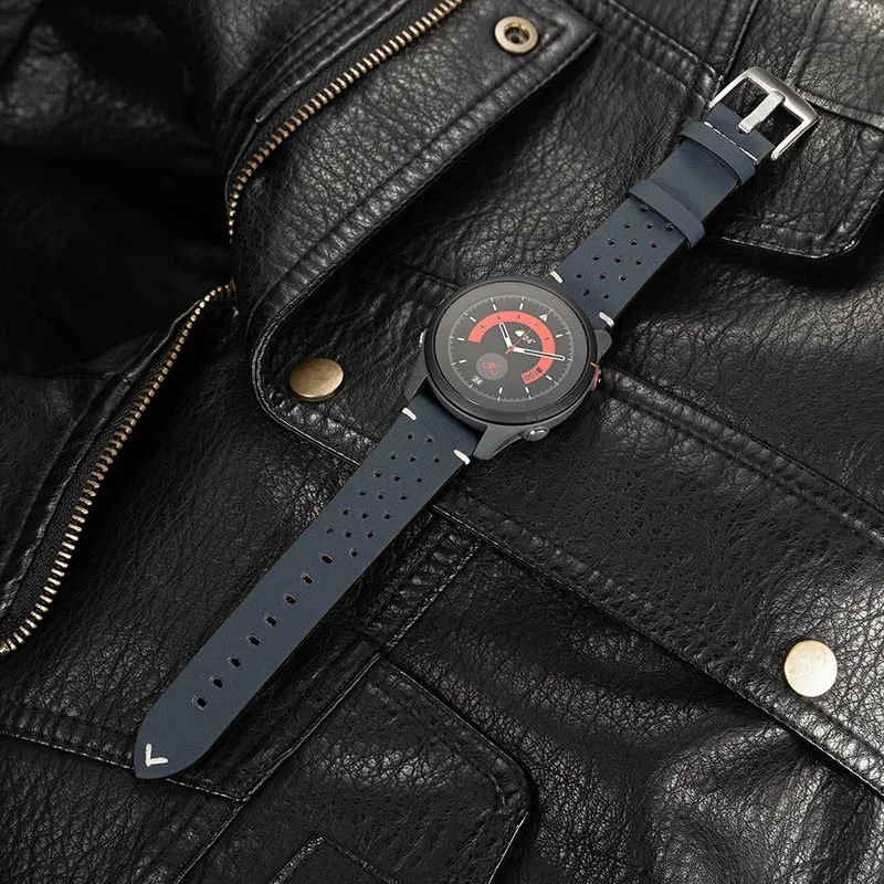 20 مللي متر 22 مللي متر لساعة سامسونج جالاكسي 7 6 5 4 40/44 مللي متر 6 كلاسيك 5Pro الفرقة تصميم جديد حزام ساعة جلد خمر حزام ساعة مسامية