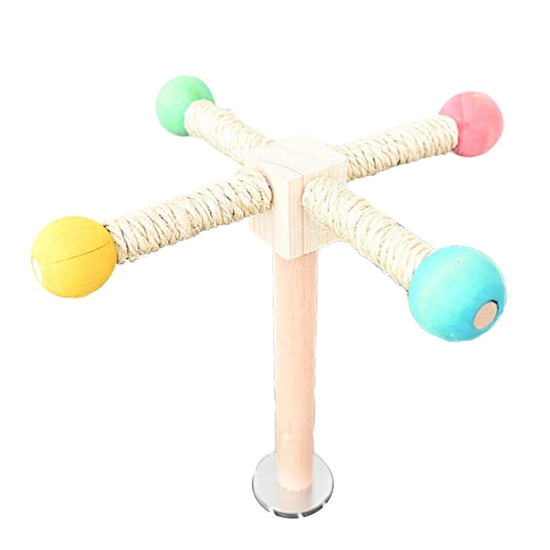 Pet Bird Cage Molar Perch Toy Windmill Perch Molar Toy for Small Bird