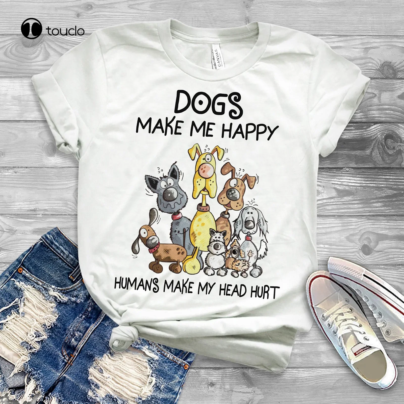 Dog Lover Dogs Make Me Happy Humans Make My Head Hurt Men Tshirt White mens tshirt
