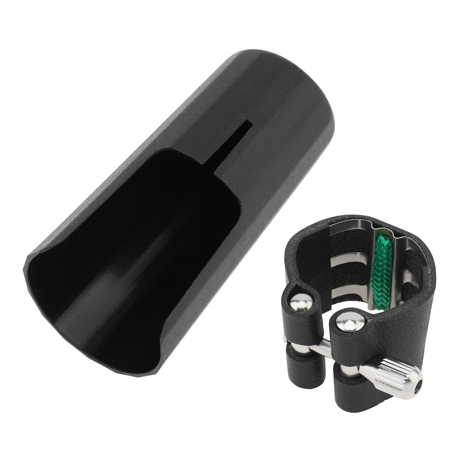 Leather Ligature and Plastic Bb Clarinet Mouthpiece Cap Cover Clarinet Mouthpiece Fastener Set Musical Instrument Accessories