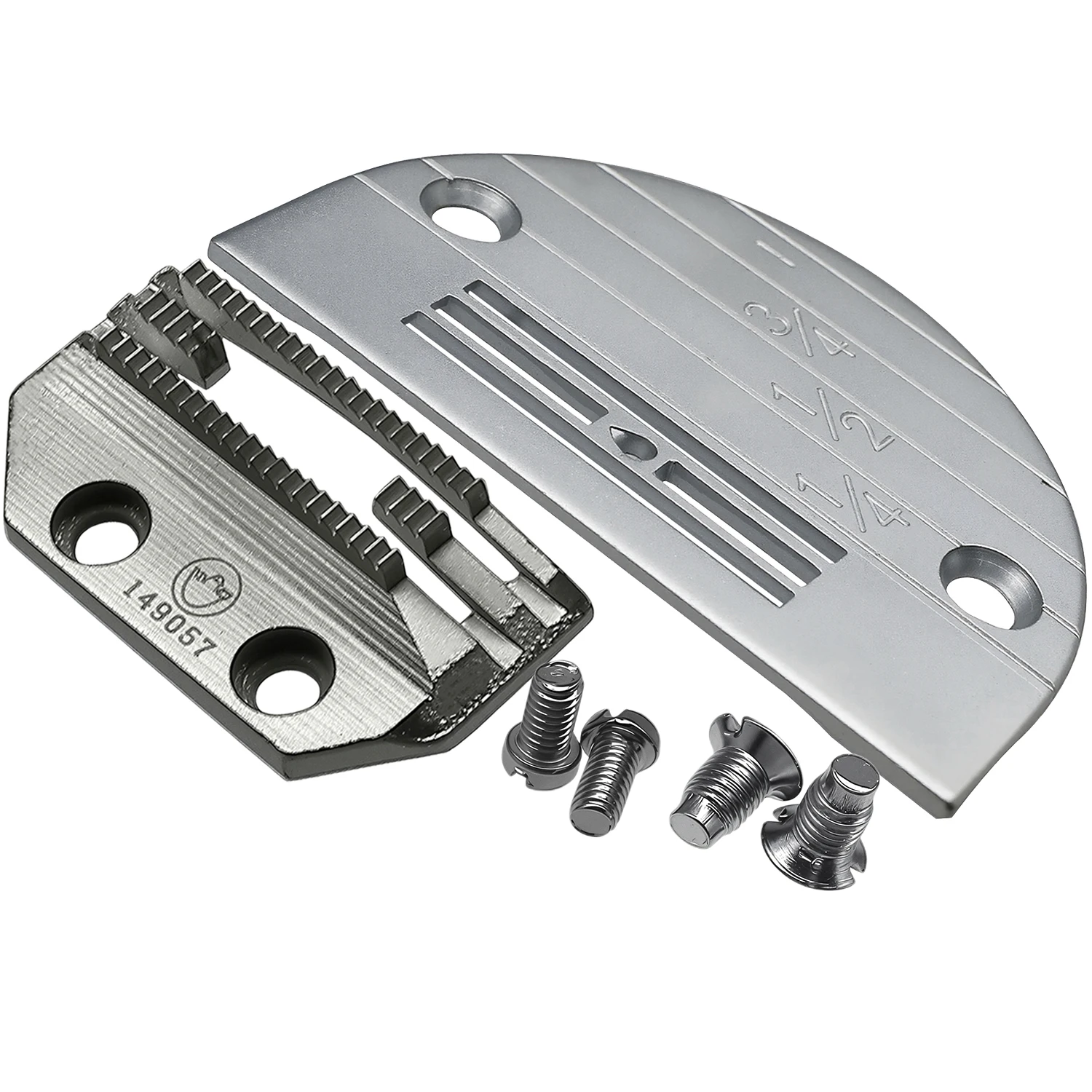 1 juego de placa de aguja y alimentación para perros con 4 tornillos # 149057 + 147150   Accesorios para máquinas de coser industriales JUKI Brother de una sola aguja