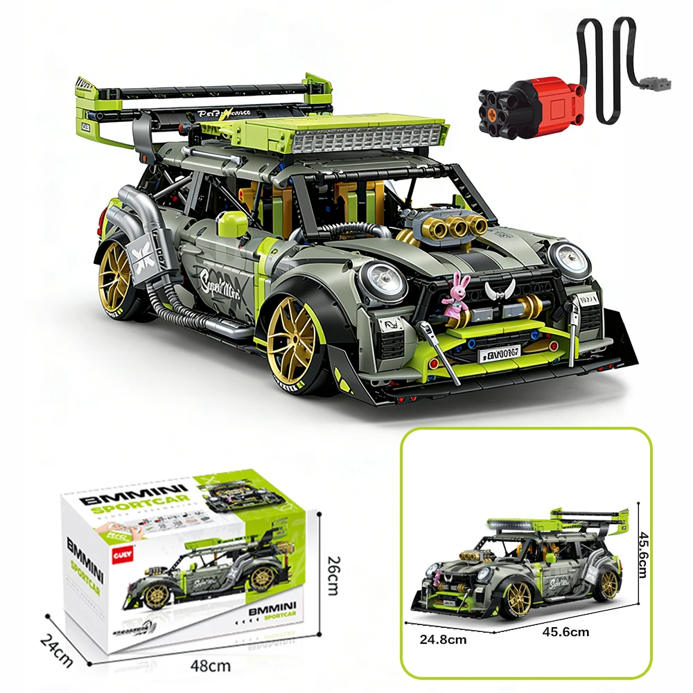 

1:10 Scale MOC Technical RC Racing Car Building Blocks Kit with Motor DIY Assembly Vehicle Model Bricks Set Educational Toy Gift