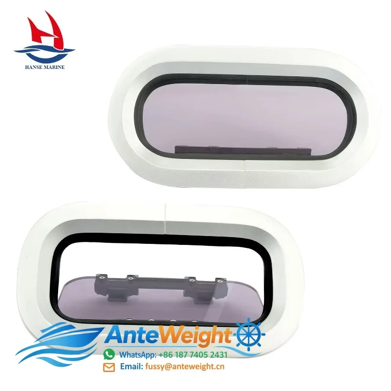 Rectangle Deck Hatch Boat Window Anodized Aluminum Frame Acrylic Glass Porthole Window for Marine