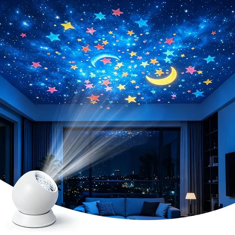 Portable Ocean Theme LED Projector Lamp Multiple Light Patterns for Kids Birthday Party Bedroom Nursery Decor