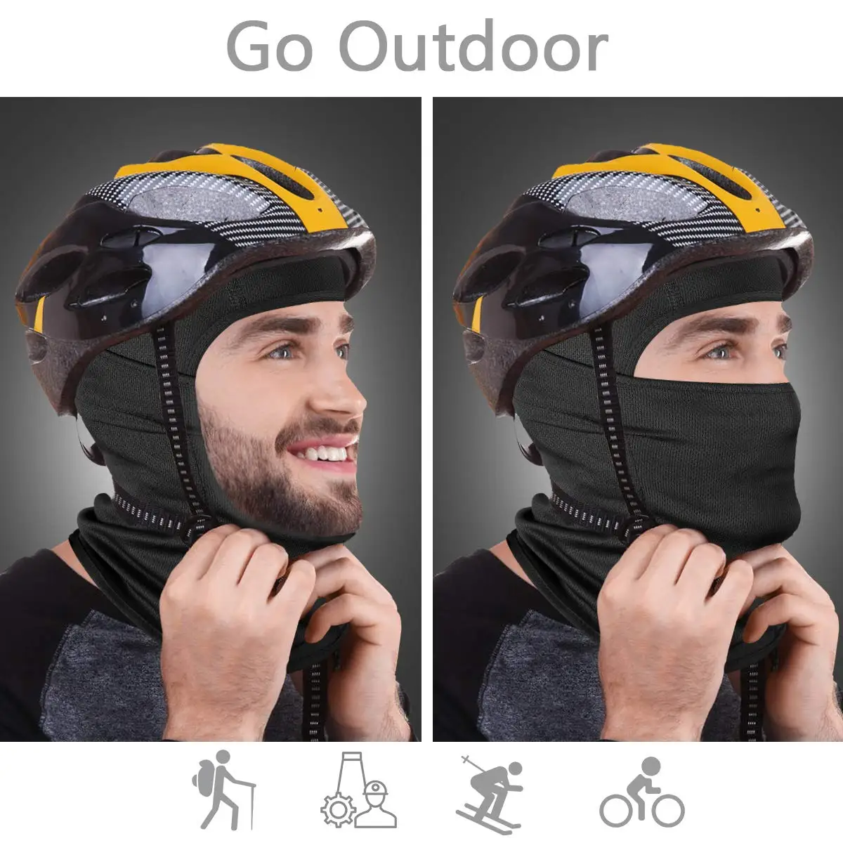 2Pack Balaclava Face Mask-UV Protection Dustproof Windproof Face Cover for Men Women Skiing, Snowboarding, Cycling Hiking Black