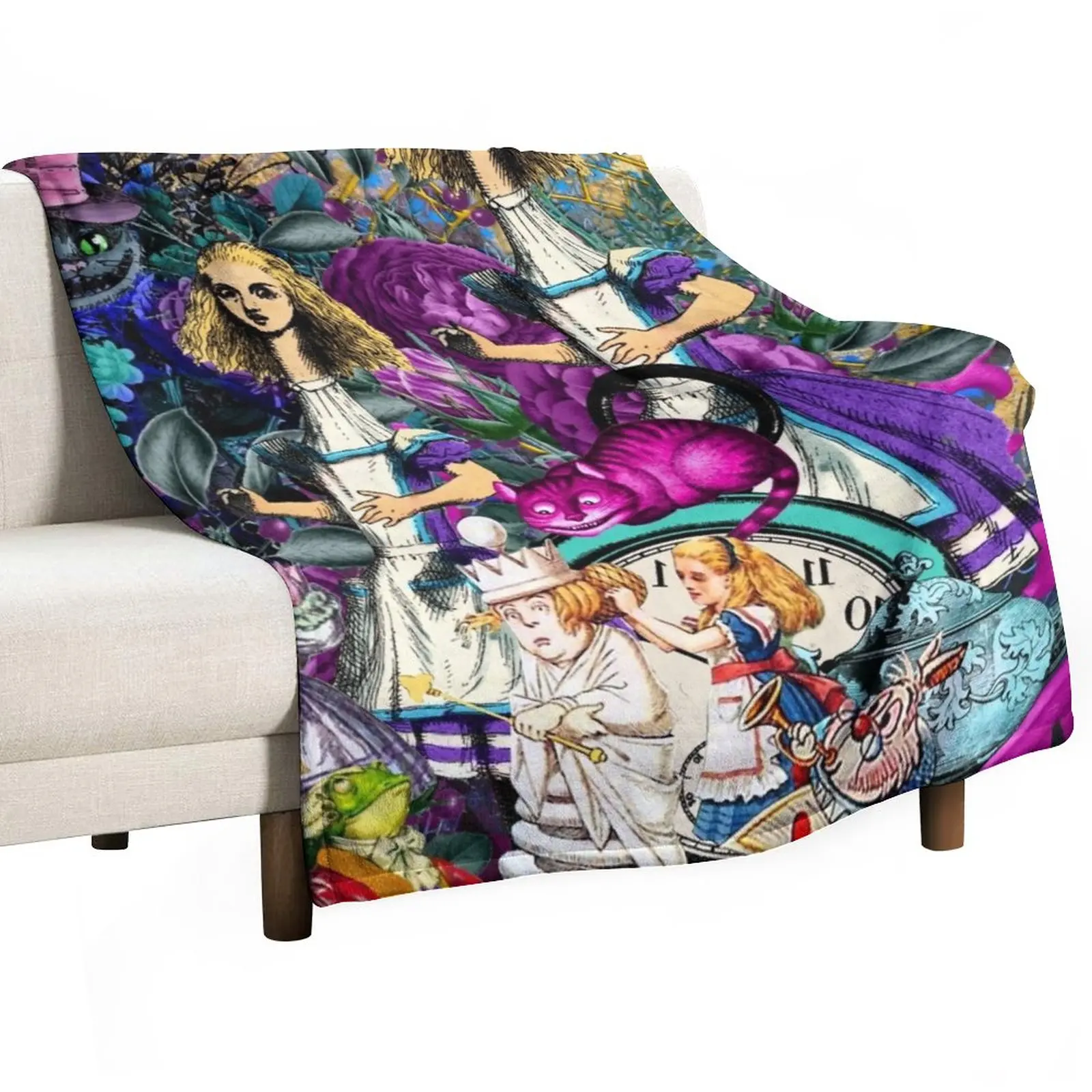 

alice wonderland, alice in vintage wonderland Throw Blanket Quilt Blanket Kid'S Blanket Summer Bedding Blankets Flannels