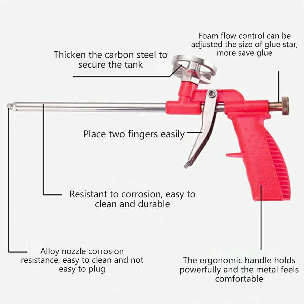 Foam Expanding Spray Gun Metal Foaming Gun Polyurethane Foam Sealant Specia Manual Tool For House Renovation