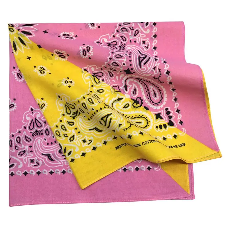 Bohemian Paisley Floral Colorblock 50x50CM Unisex Cotton Pocket sciarpa quadrata fascia Bandana Hip-Hop Wristband Neck Tie