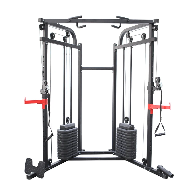 Power Rack Cable Crossover Machine Home Gym Multifunctional Equipment Chest Fly High Low Pulley Squat Rack All-in-one Training
