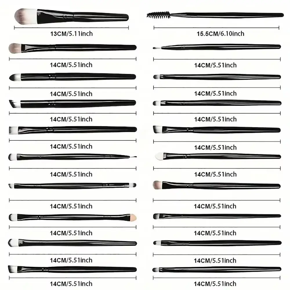 20 stks/set Zachte Pluizige Make-Up Kwasten Set Cosmetische Foundation Eyeliner Make Up Kwasten Markeerstift Blush Losse Poeder