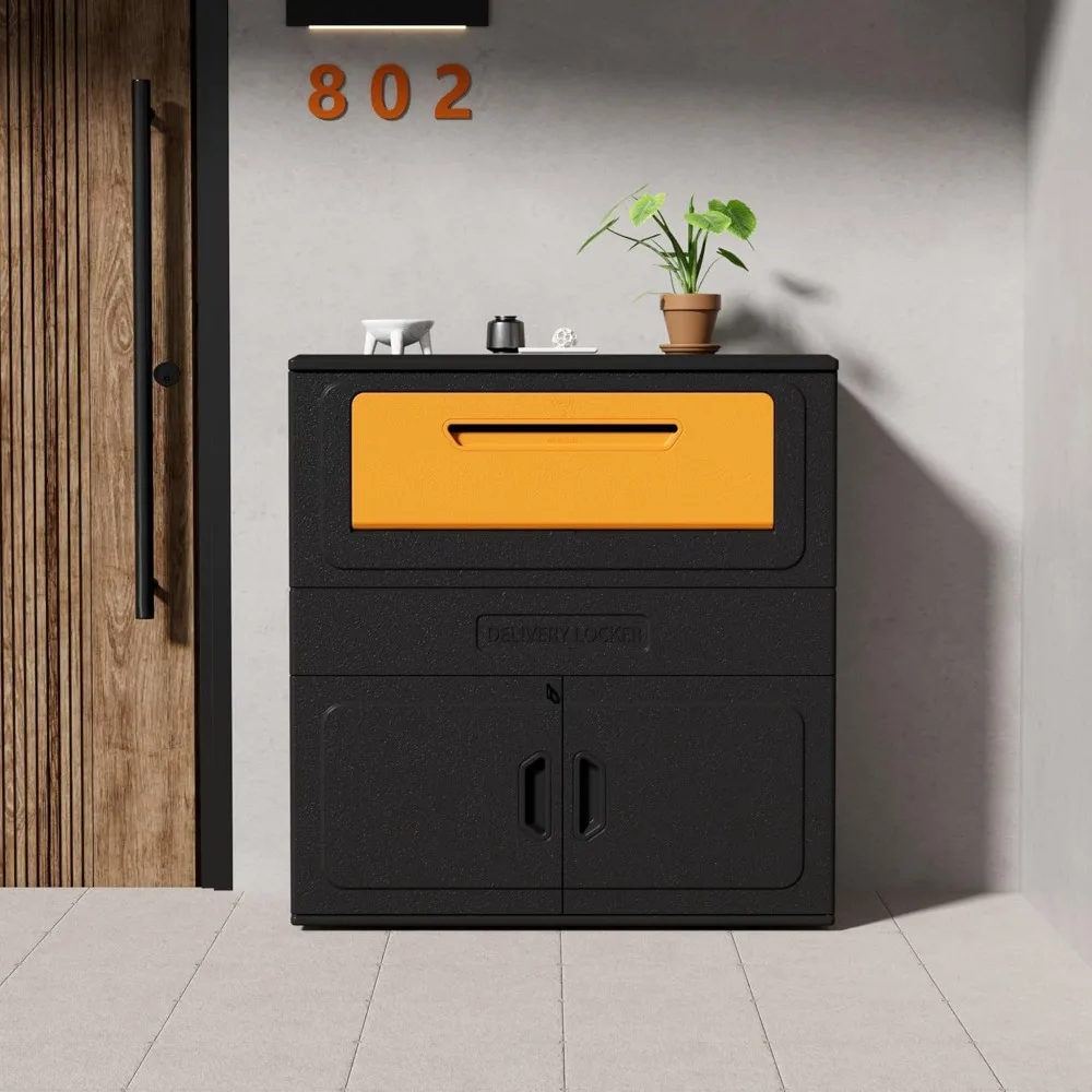 

Package Delivery Boxes for Outside, Resin Anti-theft Lockable Package Delivery Box, Waterproof Deck Box for Porch, House