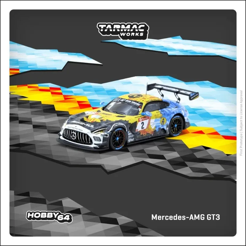 TW 1:64 AMG GT3 24 ساعة رقم. 2 نموذج سيارة مصنوع من خليط معدني محاكاة، لعبة للأولاد، زخرفة قابلة للجمع للبالغين. #2