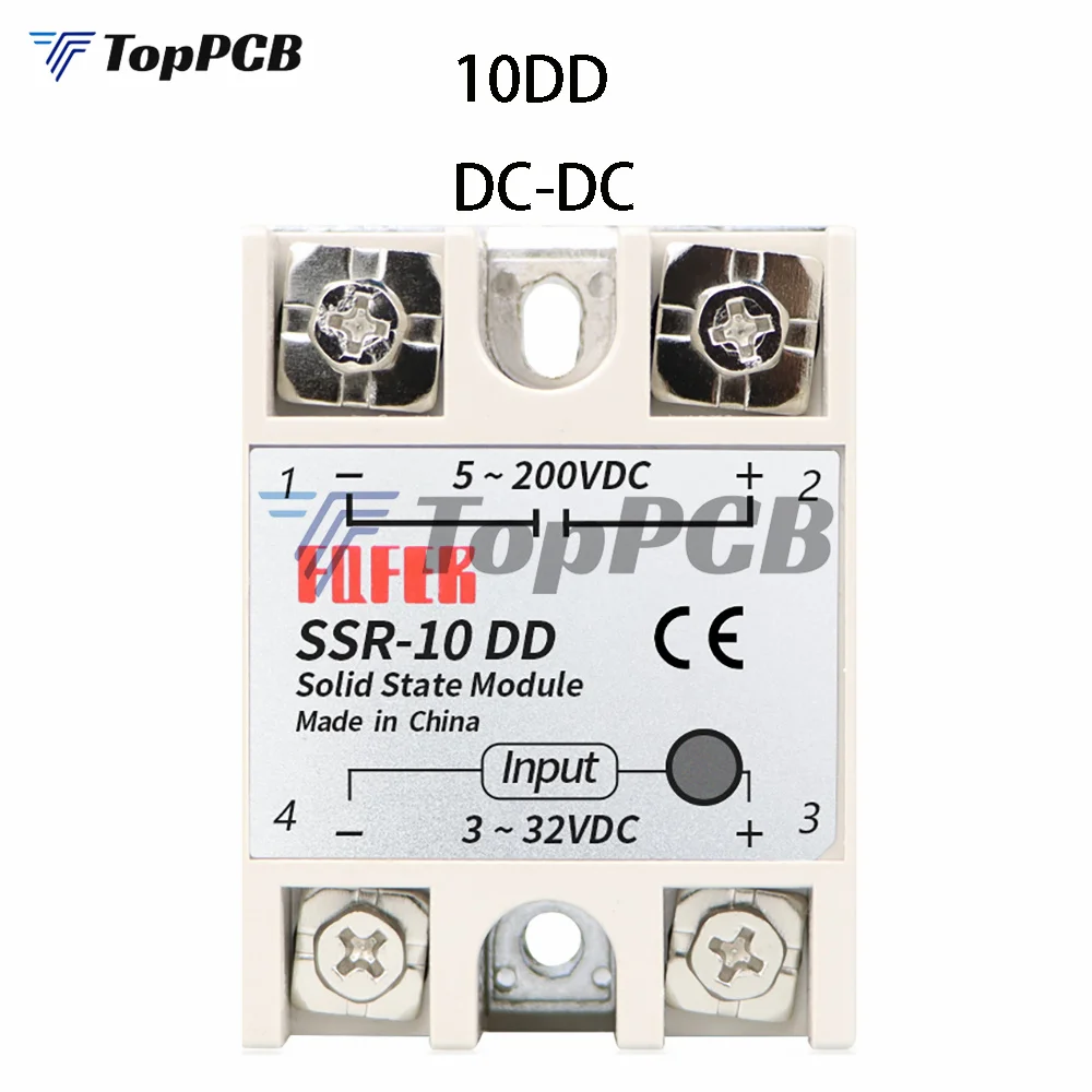 10-100A DC-DC Solid State Relay Module SSR-10DD SSR-25DD SSR-40DD SSR-60DD SSR-80DD SSR-100DD 3-32V DC Input 5-200V DC Output