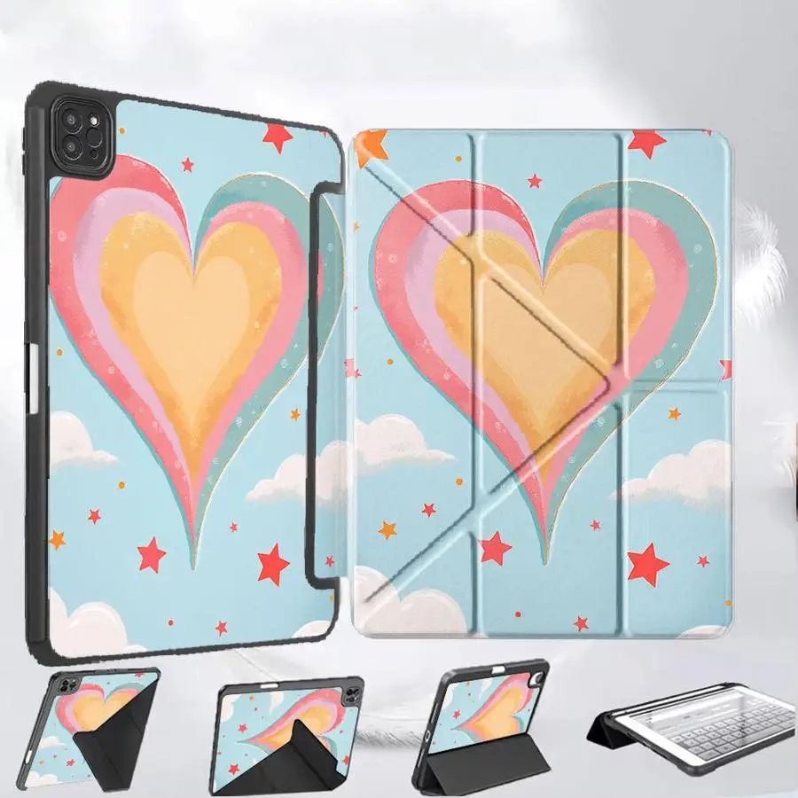 

Holder Cover Tablet Case For iPad Pro 11th 10th 9th 8th 7th 12.9inch Mini 6 7 Pro 2025 Air 4 5 M3 M2 M4 11inch Love Heart
