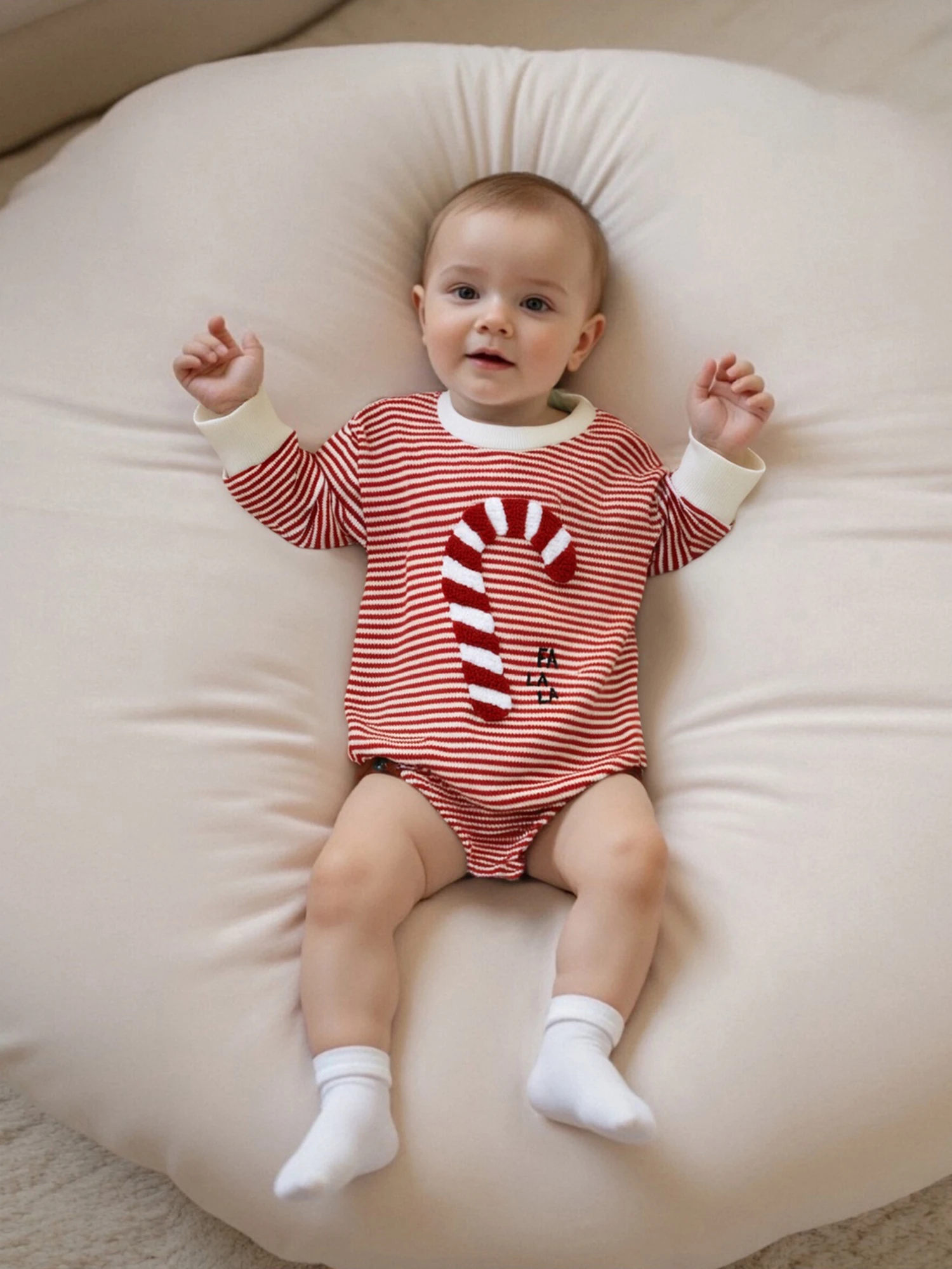 

Кофты для маленьких девочек и мальчиков, комбинезоны, рождественские конфеты, вышивка, осенние боди с длинными рукавами, комбинезоны, одежда для новорожденных