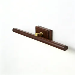 Nature Wood Mirror Wall Sconce Lamp Solid Black Wood Bathroom Mirror Sconce Light LED Rotatable Art Exhibition Decoration Lustre