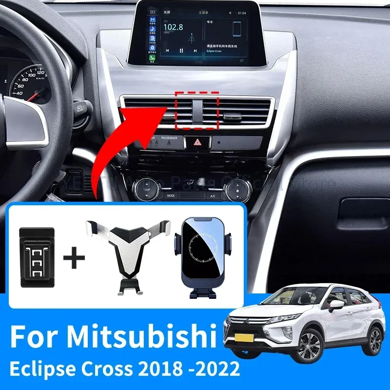 Phone Holder For Mitsubishi Eclipse Cross 2018 2019 2022 Air Vent Mount Mobile Support GPS Stand Bracket Car Accessories