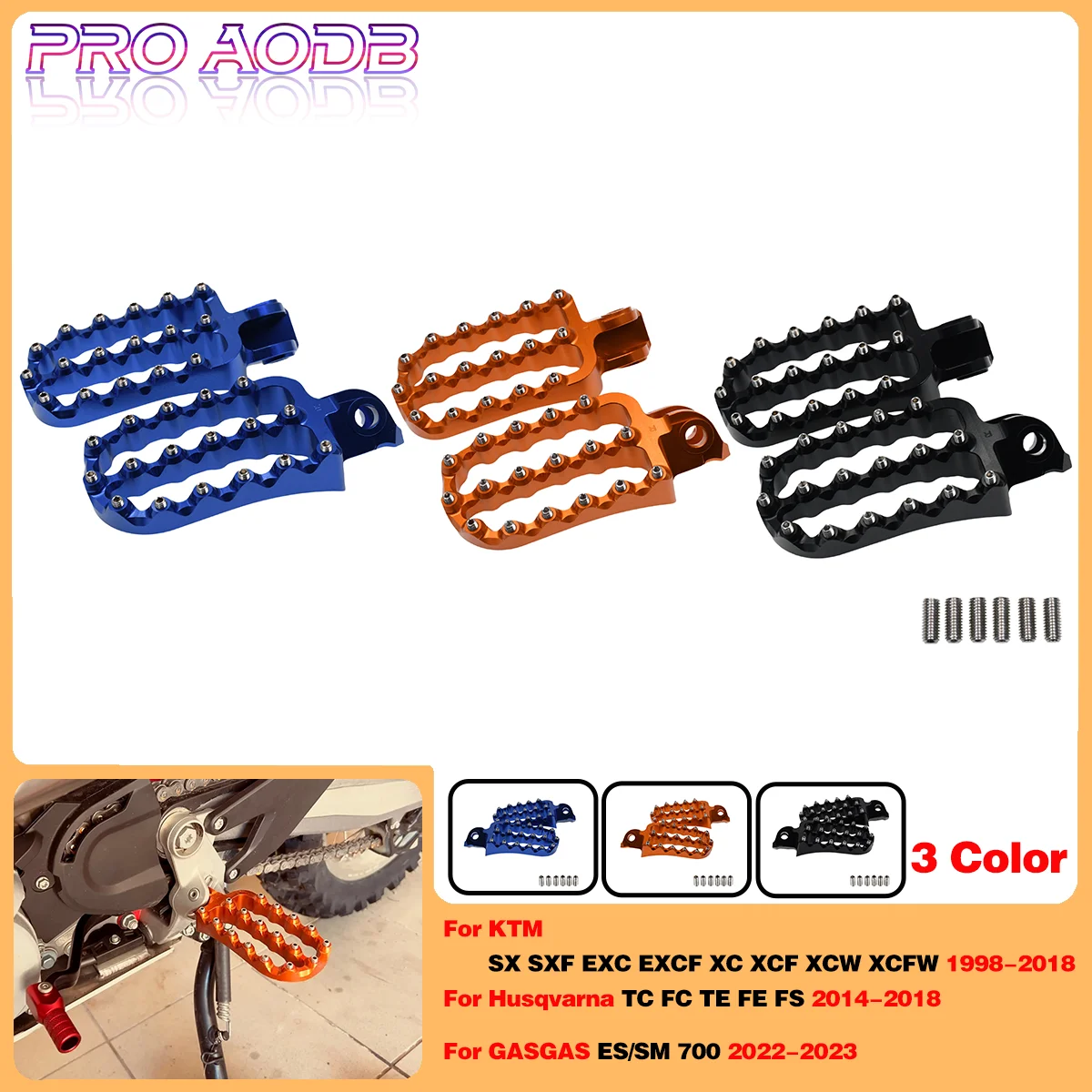 CNC Forged Foot Pegs Pedals Rests For KTM 125-500cc EXC EXCF SX SXF XC XCF XCFW XCW Husqvarna TC 65 85 125 TE FE 150-501 FS 450