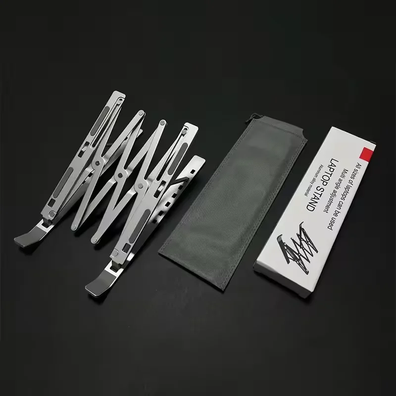 Foldable Laptop Stand Holder Riser Portable Adjustable Aluminum Notebook Stand Computer Stand 7 Angles for MacBook Tablets 1pc