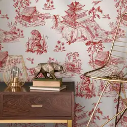 Red Chinese Wallpaper,Tradition Wallpaper / Peel and Stick Wallpaper Options,Mural Paper For Home Decor Wall Art Room Decoration