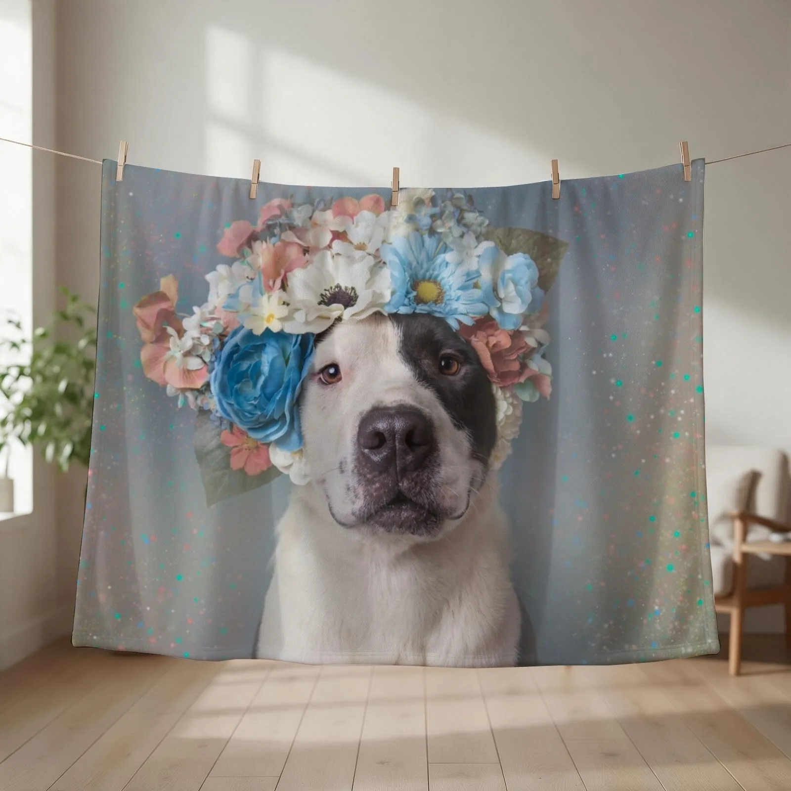 Pit Bull Flower Power, Perry Carter Throw Blanket sofa bed Winter beds Thins Summer Beddings Blankets