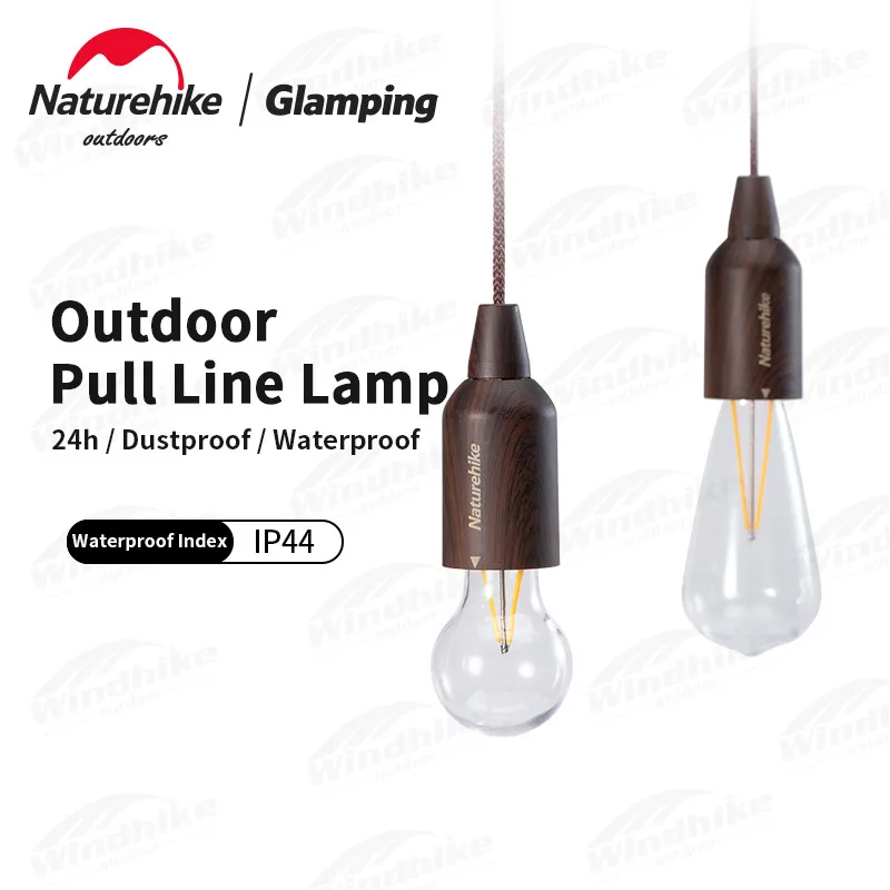 Naturehike Small Bulb Retro camping Lamp 24-Hour Lighting Outdoor Small lantern Portable Battery/USB Charging Waterproof IP44