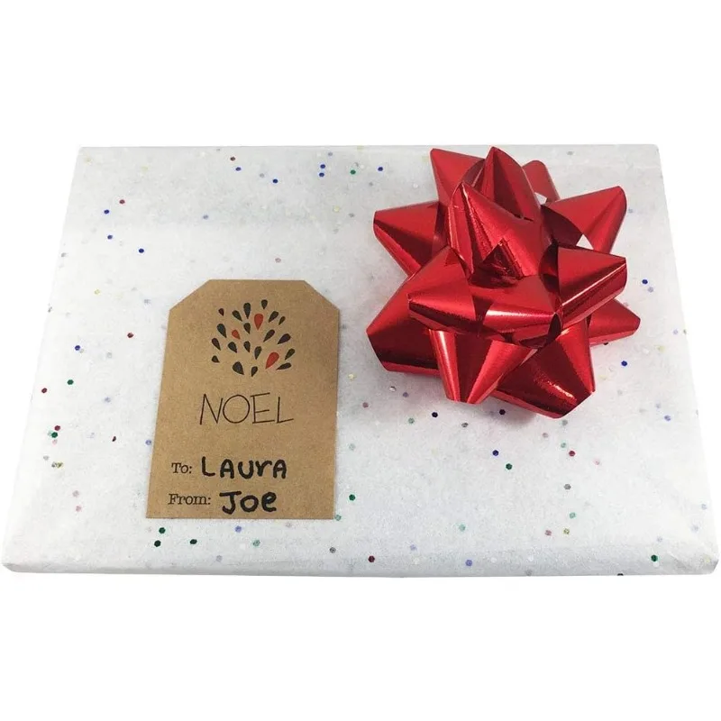 1 Roll Natural Kraft Simple Christmas Gift Tags Holiday Present Stickers 2 x 3 Inch 100 Total Adhesive Labels image 5