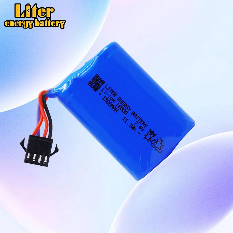 7.4V.1500mAh. 2S1P.18500 Lithium Battery. For,T socket, SM-2P,3P, 4P Electric Remote Control Boat, Toy Racing Car.