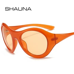 SHAUNA Oversized Oval Sunglasses Women Fashion Y2K Punk Men Outdoor Sports Sun Glasses Shades UV400