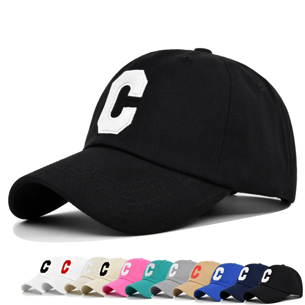 High Quality Cotton Baseball Caps Embroidery Letter C Strapback Hats Fashion Women Men Outdoor Curved Brim Visor Cap Gorras