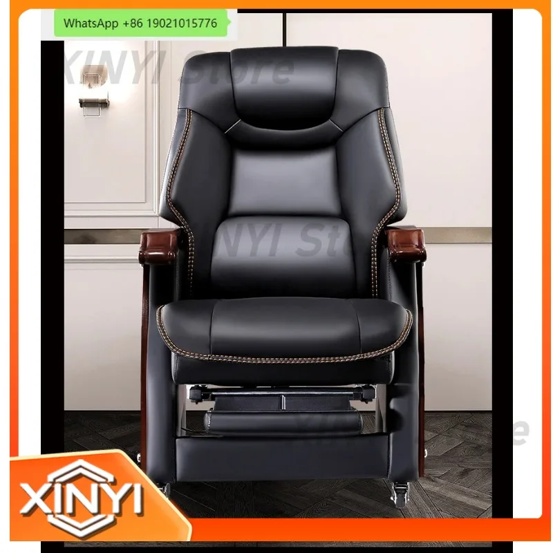 Adjustable Leather Luxury Office Chair with Massage Function for A55 Comfy Executive Computer Chair Mobile Chaise De Bureau