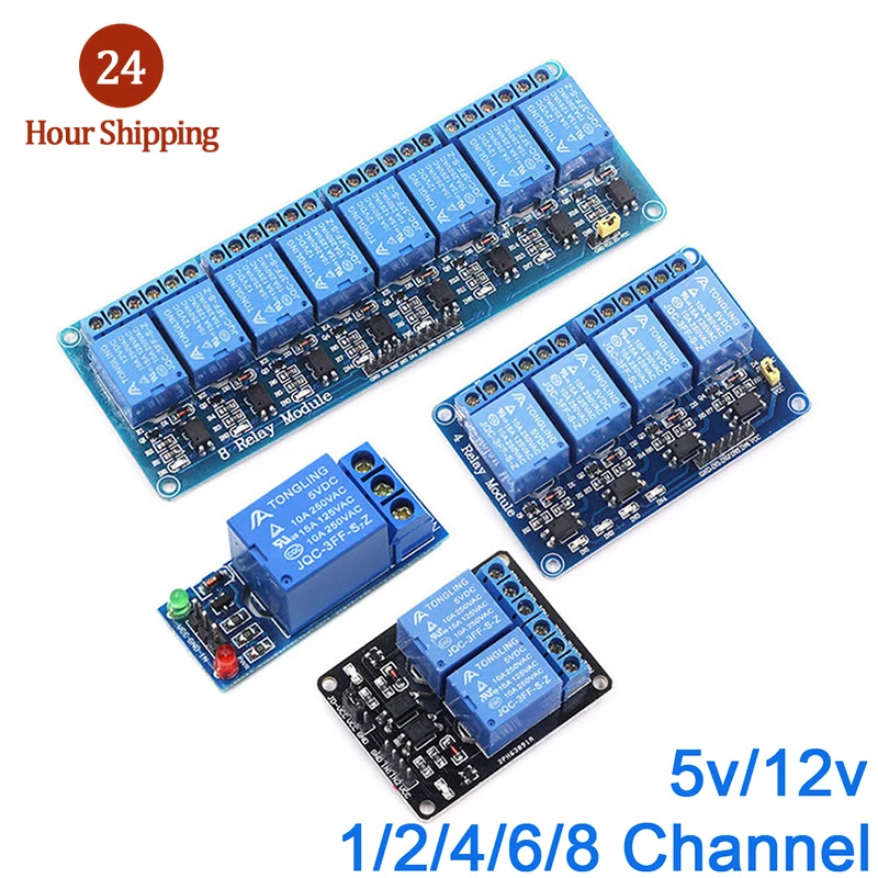 5v 12v 1 2 4 6 8 way relay module for arduino 1 2 4 6 8 channel relay module with optocoupler Relay Output In stock