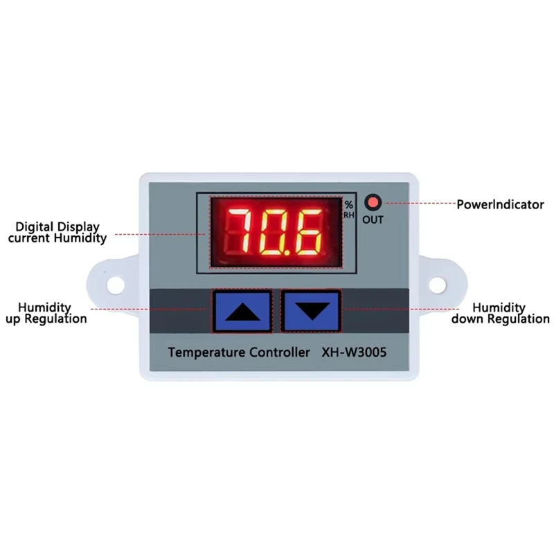 ABRU-W3005 220 فولت الرقمية جهاز التحكم في الرطوبة أداة التحكم في الرطوبة التبديل الرطوبة SHT20 الرطوبة الاستشعار الاتحاد الأوروبي التوصيل