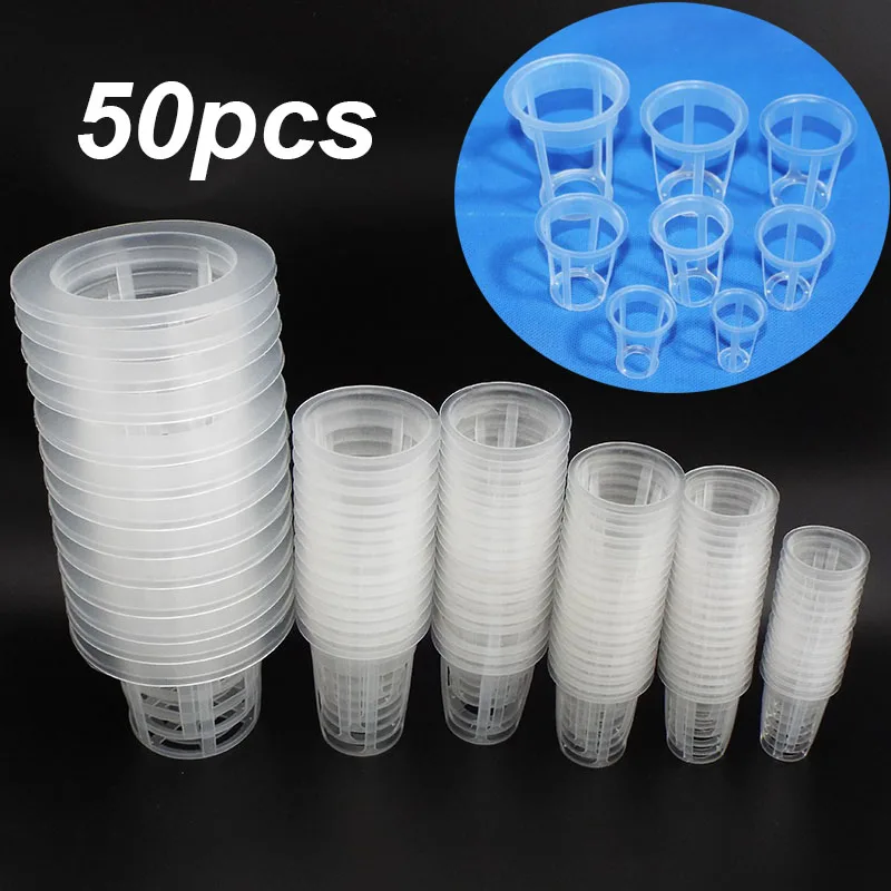 

50pcs Hydroponic Colonization Mesh Plant Flower Grow Net Nursery Cup Basket Holder Vertical Garden Vegetable Planting Pots K5