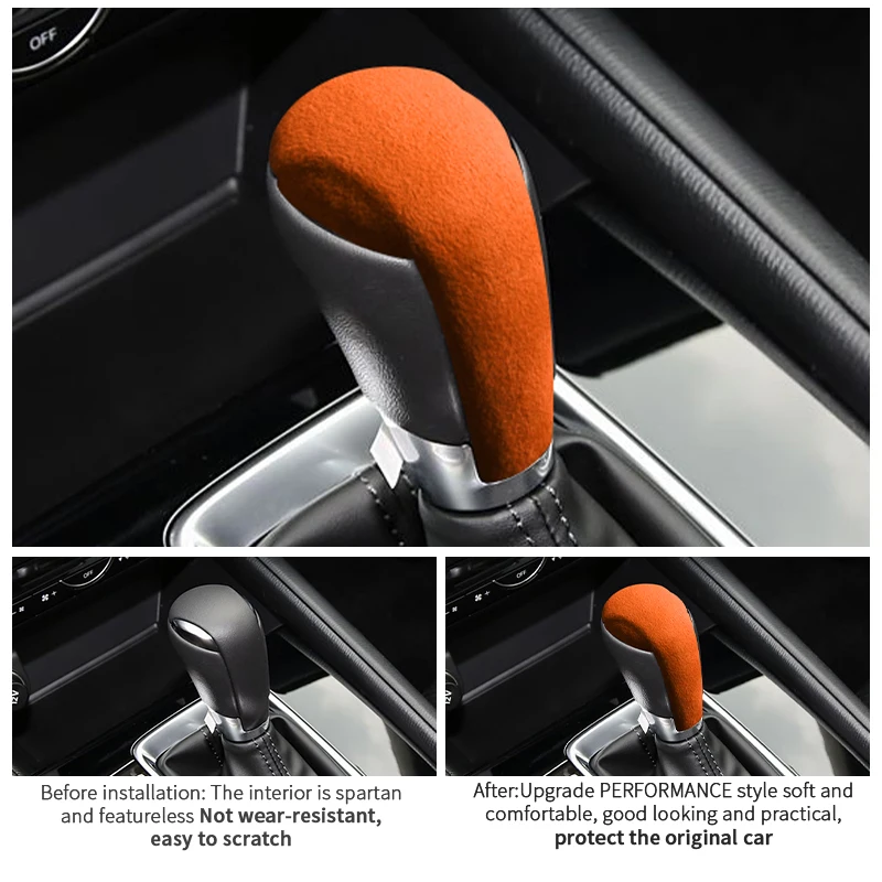 Made of Alcantara For Mazda Axela Atenza CX-5 CX-8 CX-9 Gear Shift Boot Cover Decorative Trim Sticker Car Interior Accessories