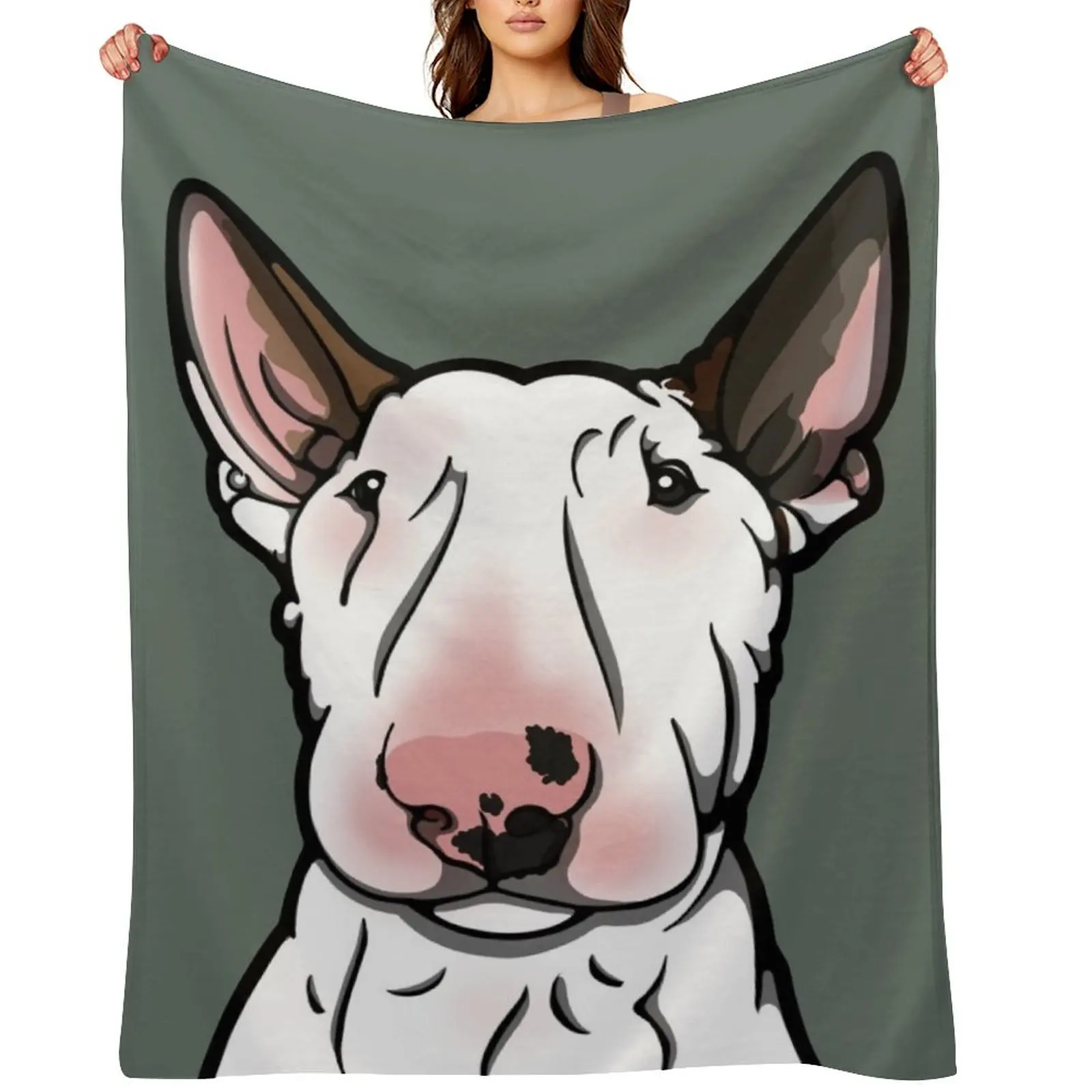 English Bull Terrier Snoop-y Throw Blanket Flannel Fabric Decorative Throw Cute Plaid warm winter Blankets