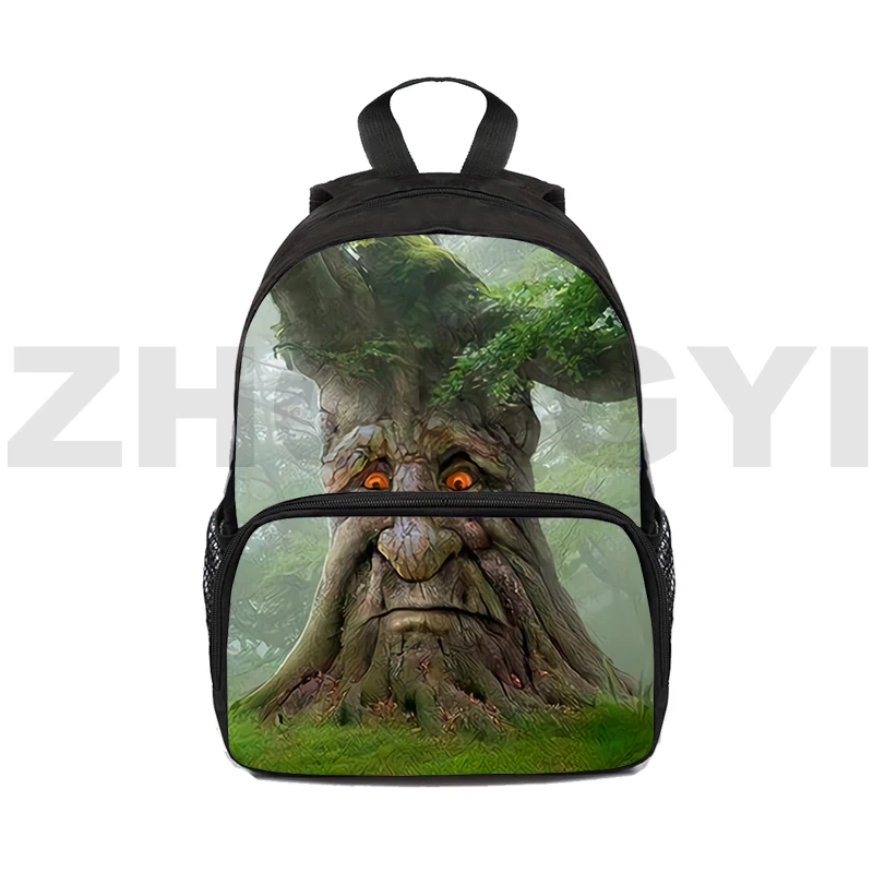 Mini Backpack Women 3D Cartoon Printing Wise Mystical Tree Backpacks 16 Inch Fashion Canvas Executive Backpack Men School Bag