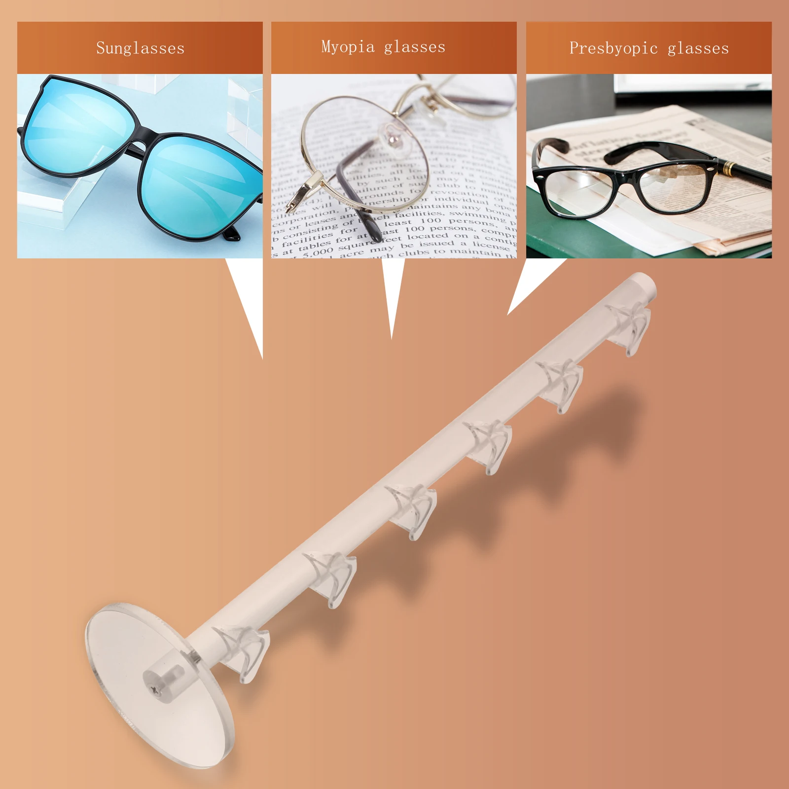

1pc Acrylic Eyeglass Myopia Glasses Display Stand 6 Layer Rack For Eyeglasses Sunglasses Storage Organizer Eyeglass Holder Stand