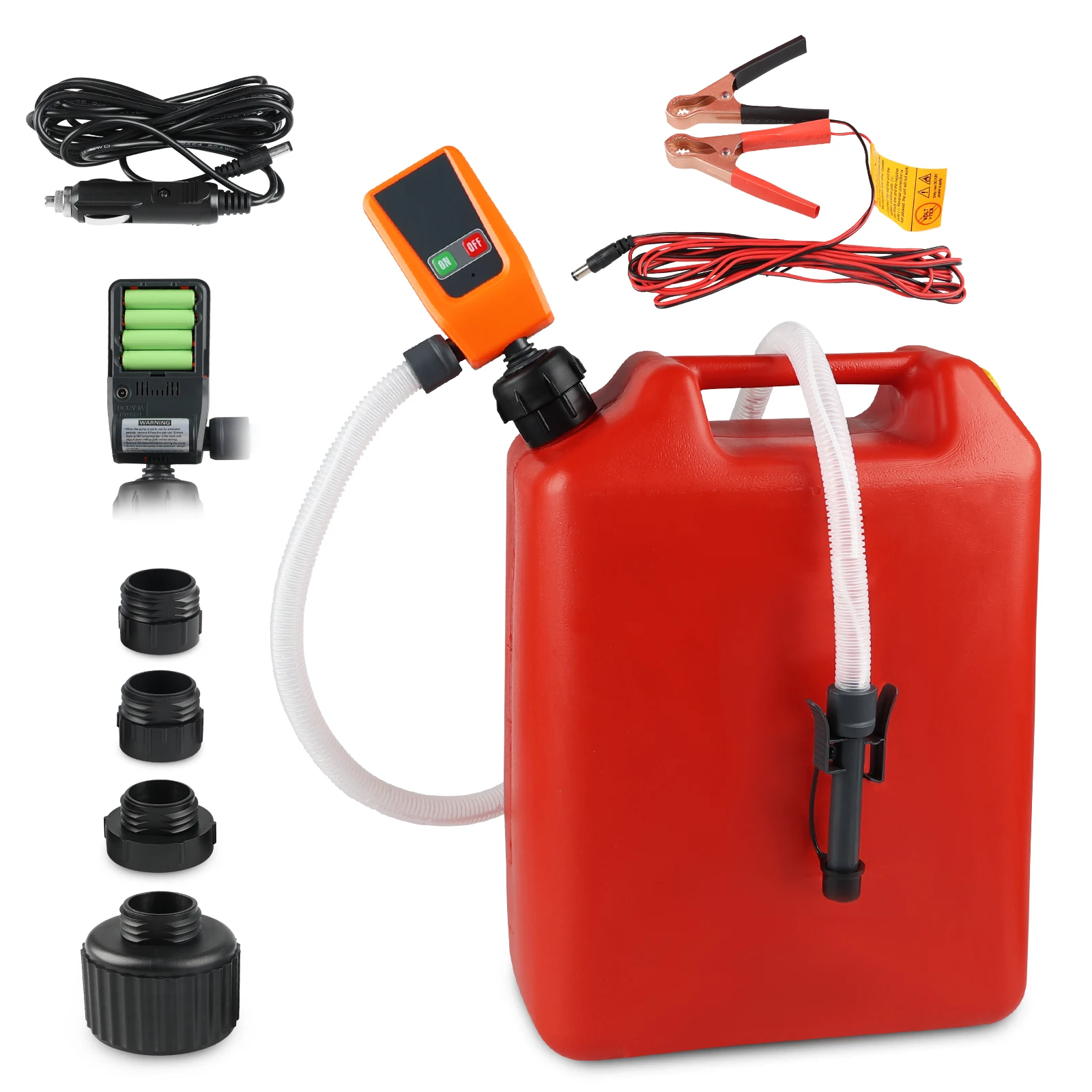 Auto Transfer Pump DC 12V Fuel Transfer Pump with Auto-stop Sensor Leak Protection 3.2GPM with 4 Tank Adapter 51\