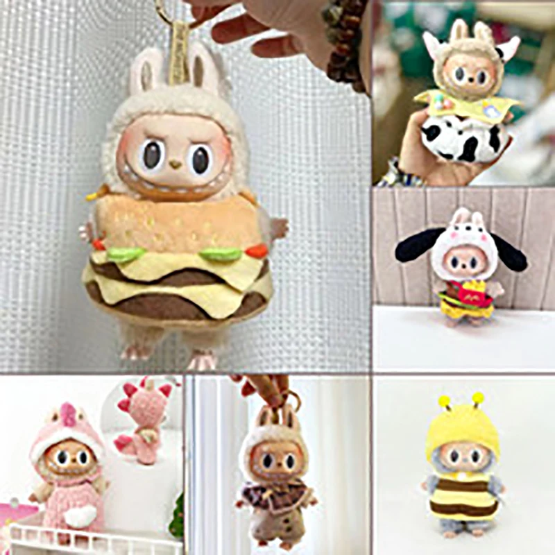 1 Set Outfit Accessories For Labubu Idol Dolls Sweater Pants Clothing DIY Kid Gift 17cm Cute Mini Plush Doll's Clothes