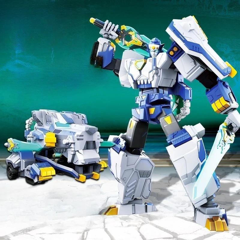 Deformation Robot Toy Saber-toothed Tiger Action Figures Plastic Model 6.7''/17cm Nwe Toys Set for Boys Christmas,Birthday Gifts