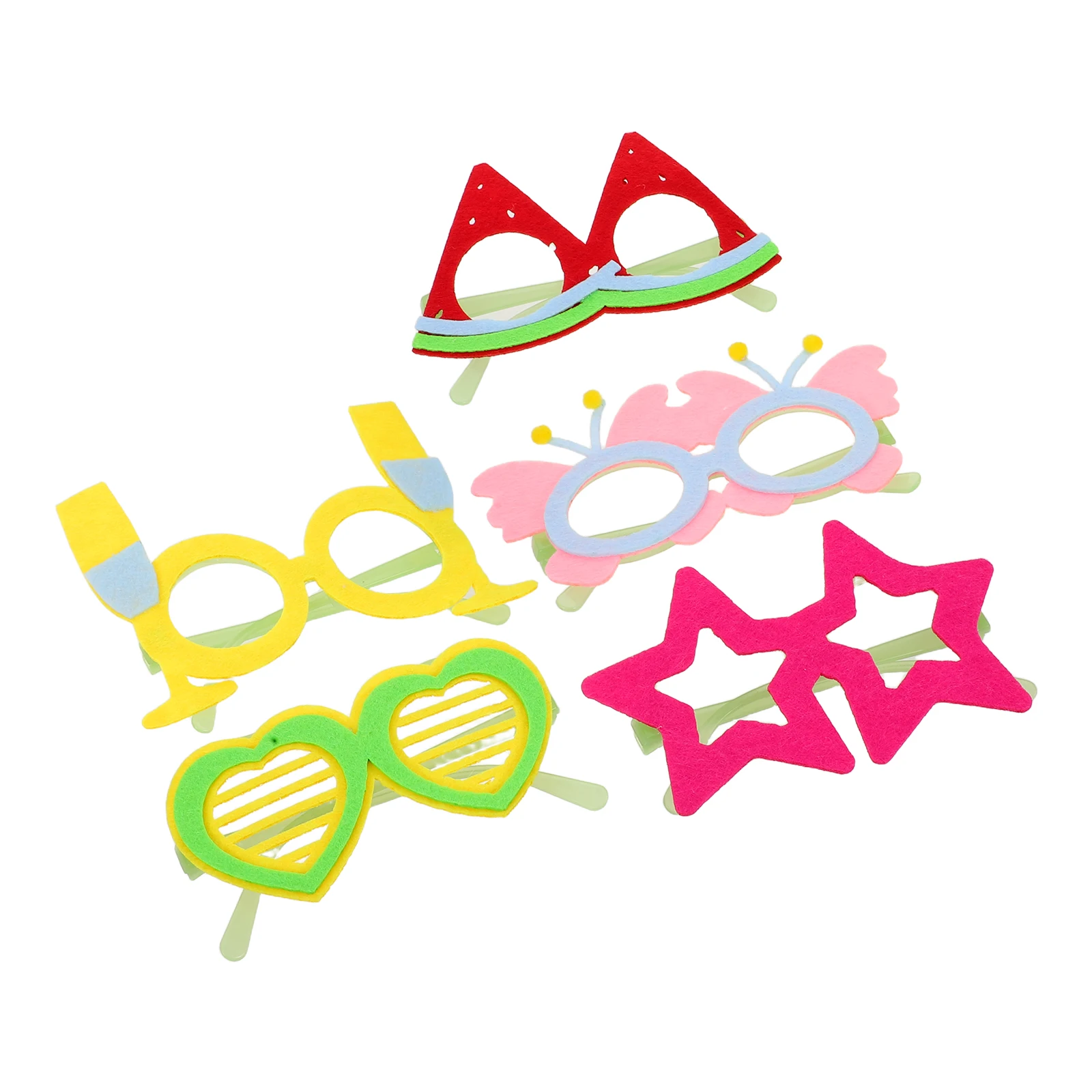 

5pcs Glow In Dark Cartoon Eyeglasses Photo Booth Props Favors Birthday Selfie Decoration Costume Glasses Lightweight Animal