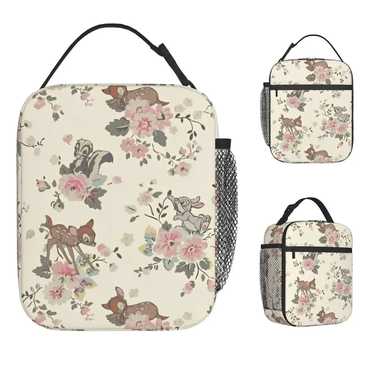 

Изолированные сумки для обеда Bambi, большой мультяшный милый олень, контейнер для обеда, сумка-холодильник, сумка-тоут, ланч-бокс, офисная дорожная сумка для еды