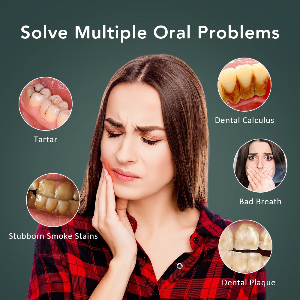Визуальный электрический ультразвуковой очиститель зубов, 5 режимов, средство для удаления зубного камня, средство для удаления пятен на зубах, отбеливание зубов, уход за полостью рта