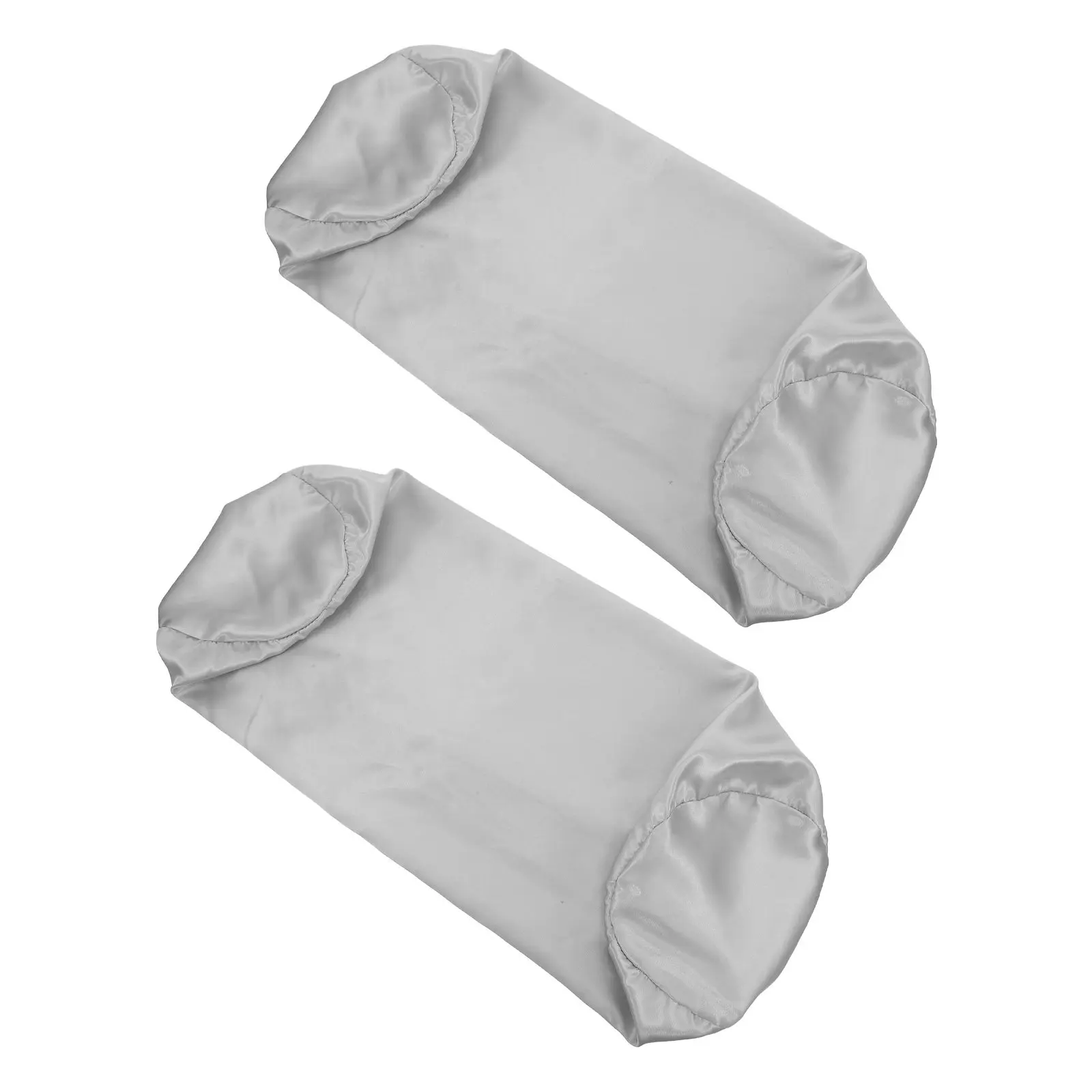 2Pcs Breathable Neck Roll Pillow Covers Hidden Zipper Grey Round Cylinder Cervical Bolster Pillowcase for Sofa Living Room