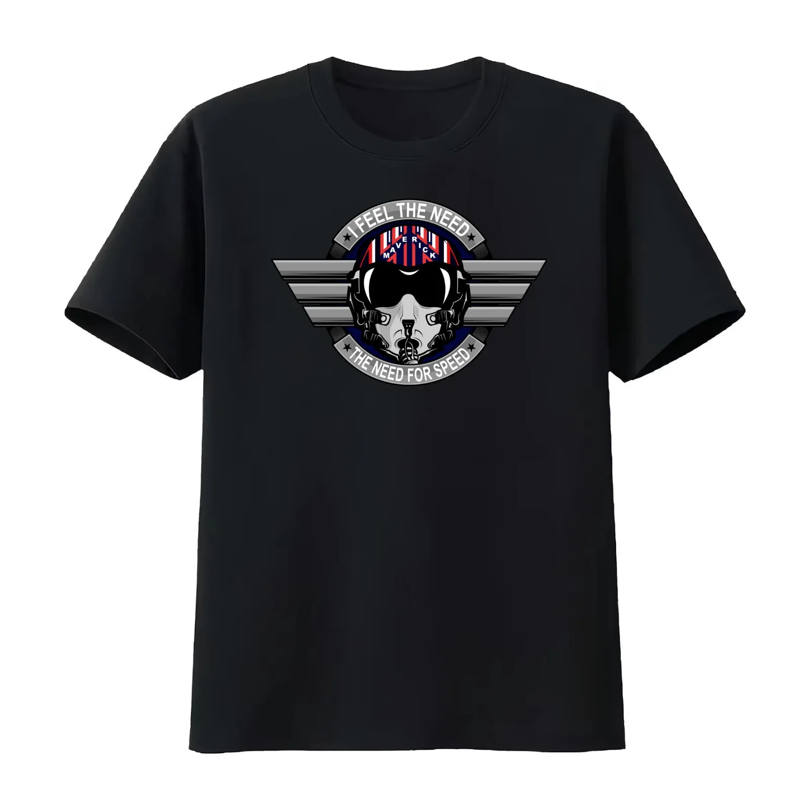 Maverick Helmet Insignia T-Shirt Summer Casual Cotton Tee Oversized Streetwear Tops Vintage Graphic Print Unisex Men Women