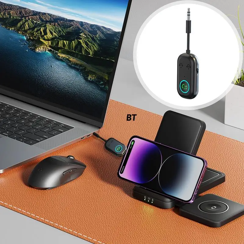 

Беспроводной автомобильный передатчик 2-в-1 беспроводной аудиоприемник для домашних стерео игровых консолей поддерживает 2 устройства с автоматическим отключением радио