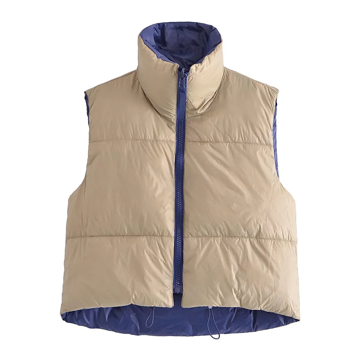 

Women Winter Crop Vest Puffer Lightweight Stand Collar Padded Gilet Down Vest Zip Up Sleeveless Jacket Warm Outerwear